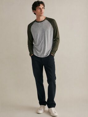 Vince Double-Layer Pima Cotton Long Sleeve T-Shirt